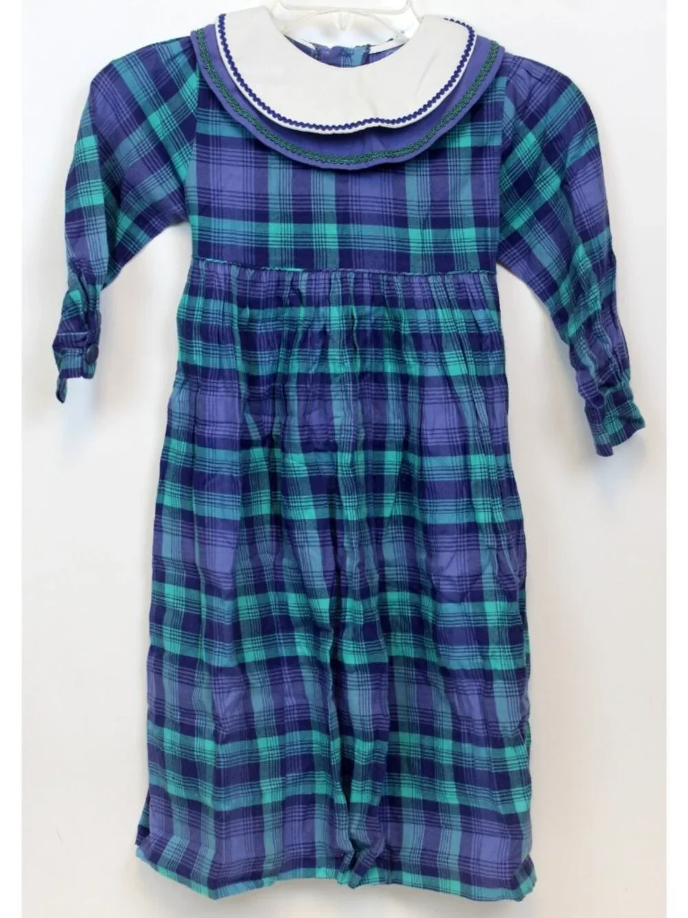 Monday's Child Dress 6x Blue Plaid Scallop Collar Classic Holiday Southern Charm